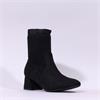Wonders Anan Low Block Heel Stretch Boot - Black Suede